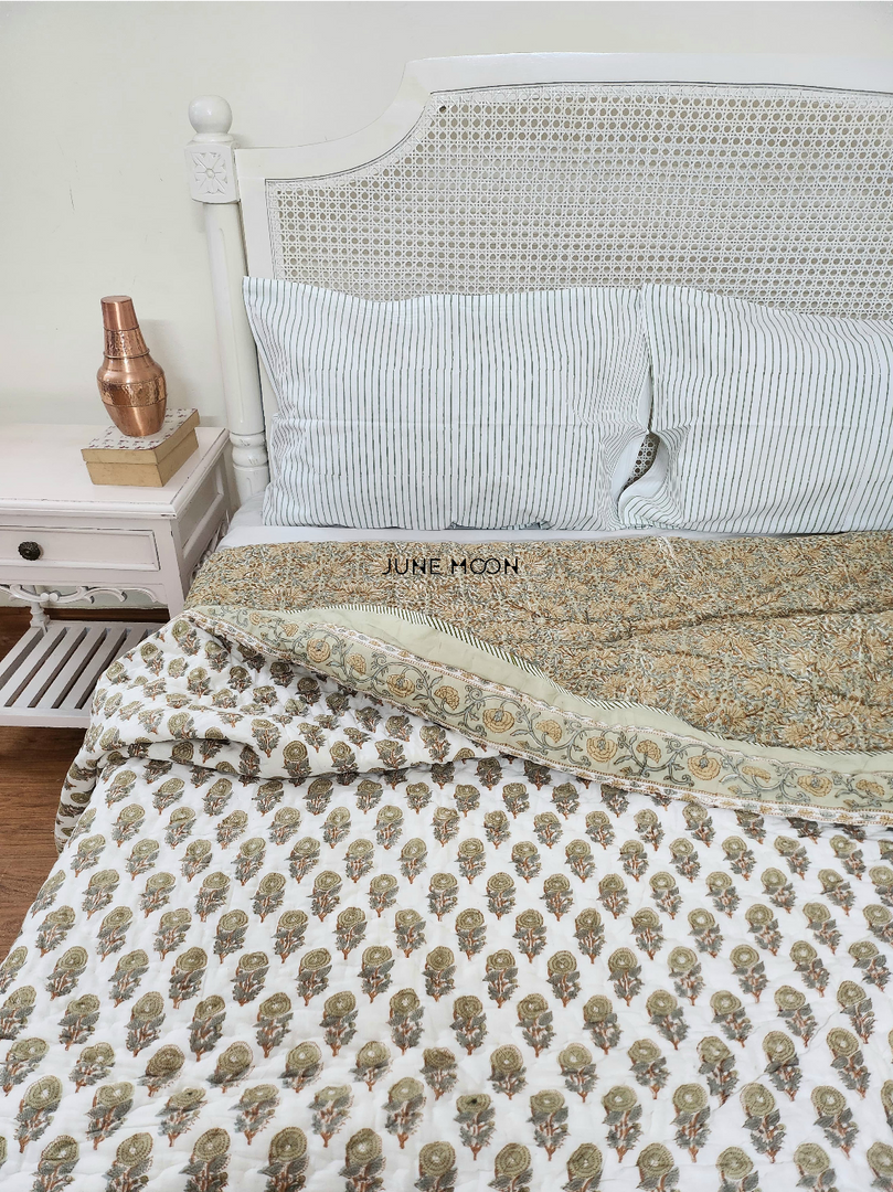 Bhoomi - Block Printed Muslin Quilt