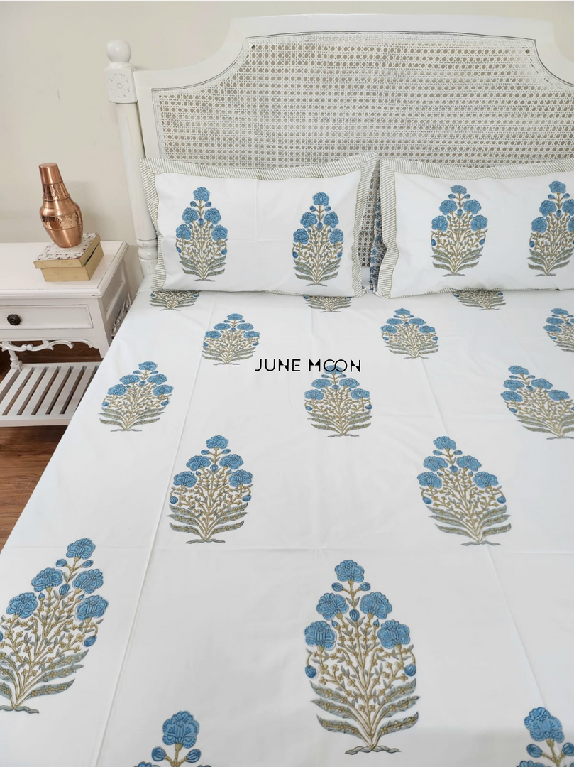 Vasundhara - Block Printed Bedsheet Set