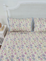 Load image into Gallery viewer, Lavendelle - Set of Quilt &amp; Bedsheet (Cream Base)