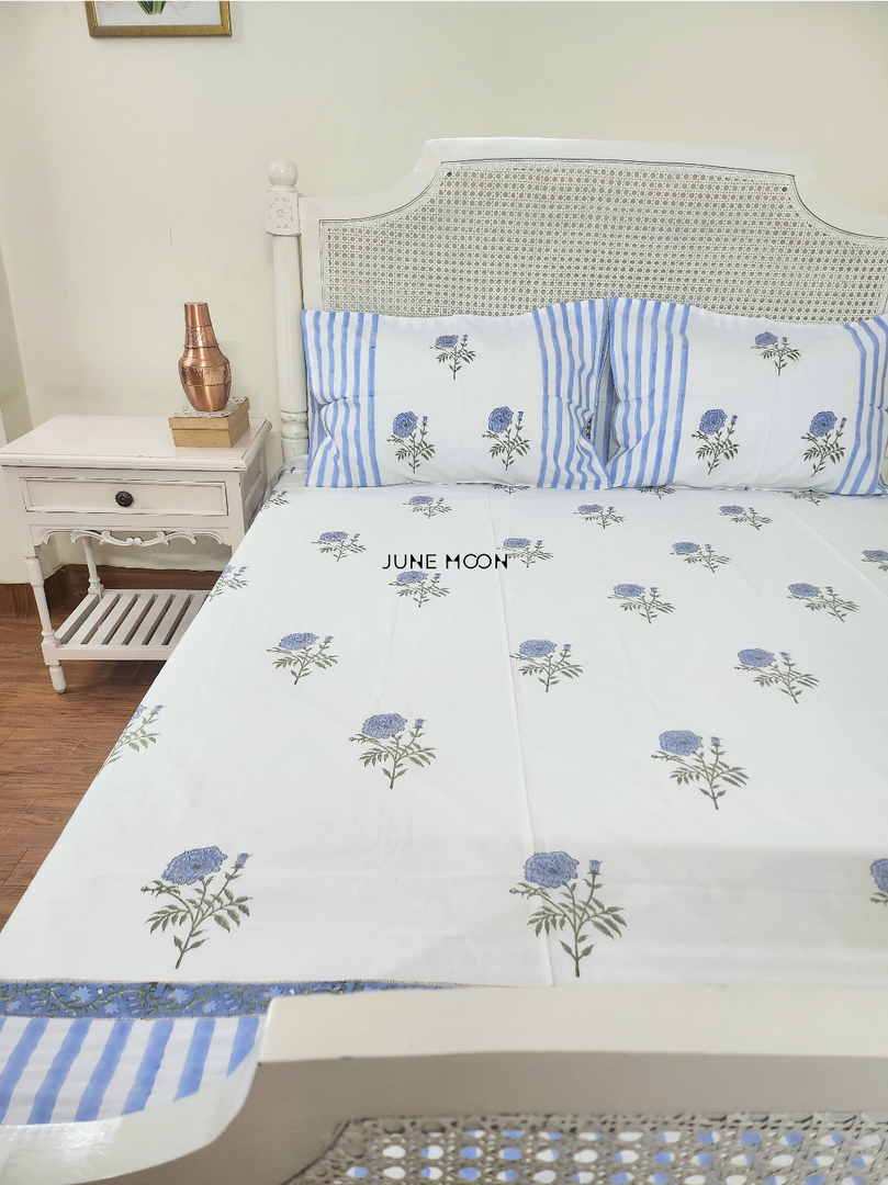 Dutch Evening - Block Printed Bedsheet Set