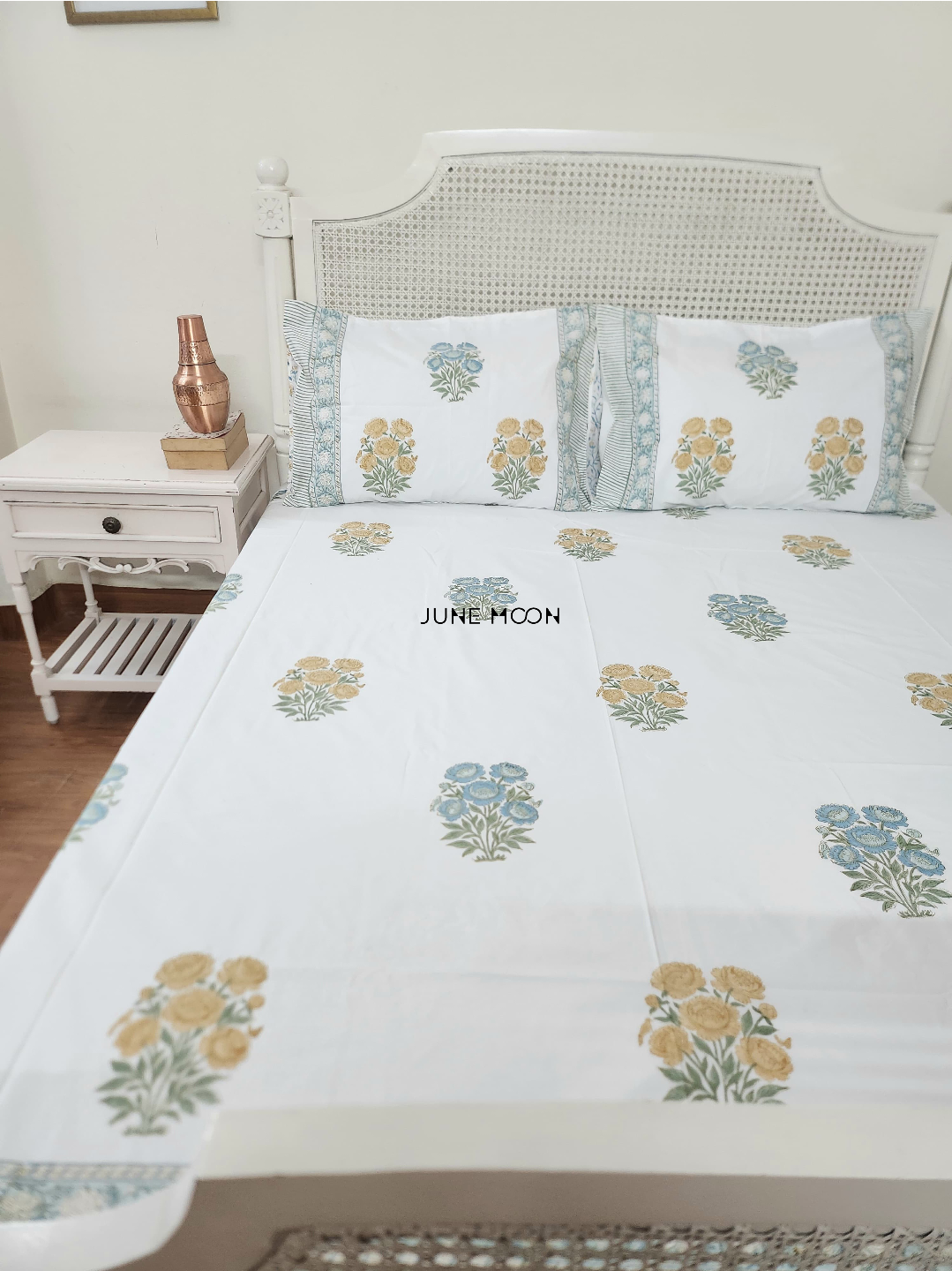 Vintage Whisper - Block Printed Bedsheet Set