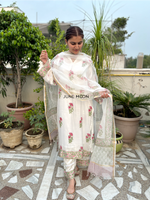 Load image into Gallery viewer, Heer - Block Printed Suit Set (Kurta, Pants &amp; Dupatta)
