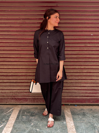 Victoria Co-Ord Set - Charcoal Black