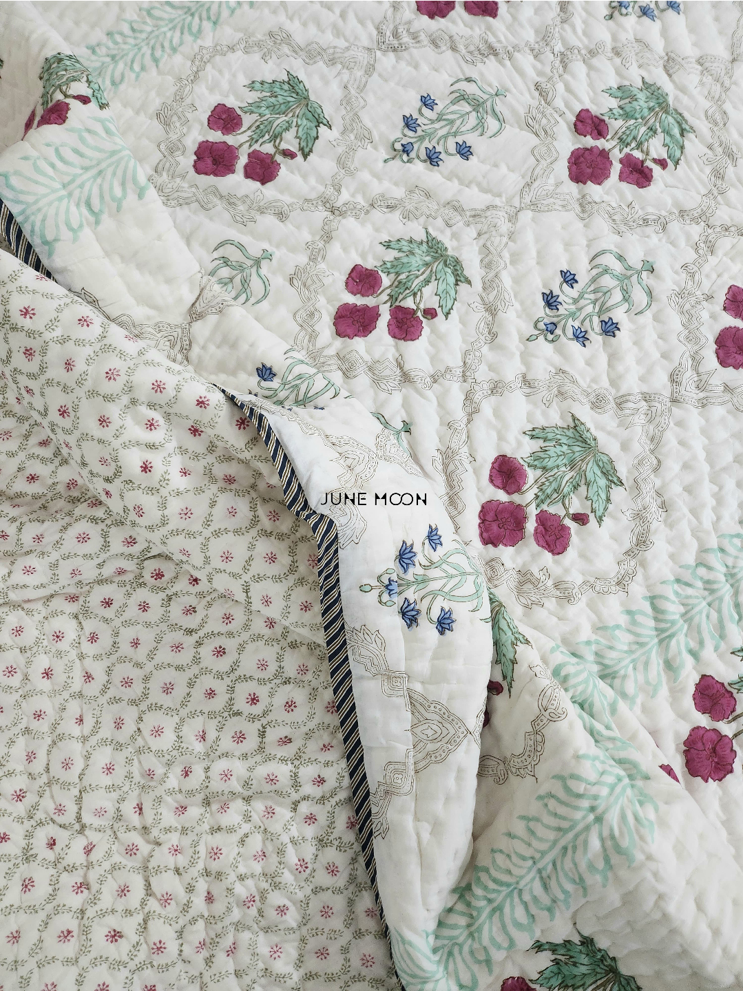 Roseate - Block Printed Muslin Quilt