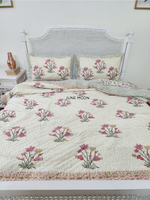 Load image into Gallery viewer, Umang - Set of Quilt &amp; Bedsheet (Cream Base)

