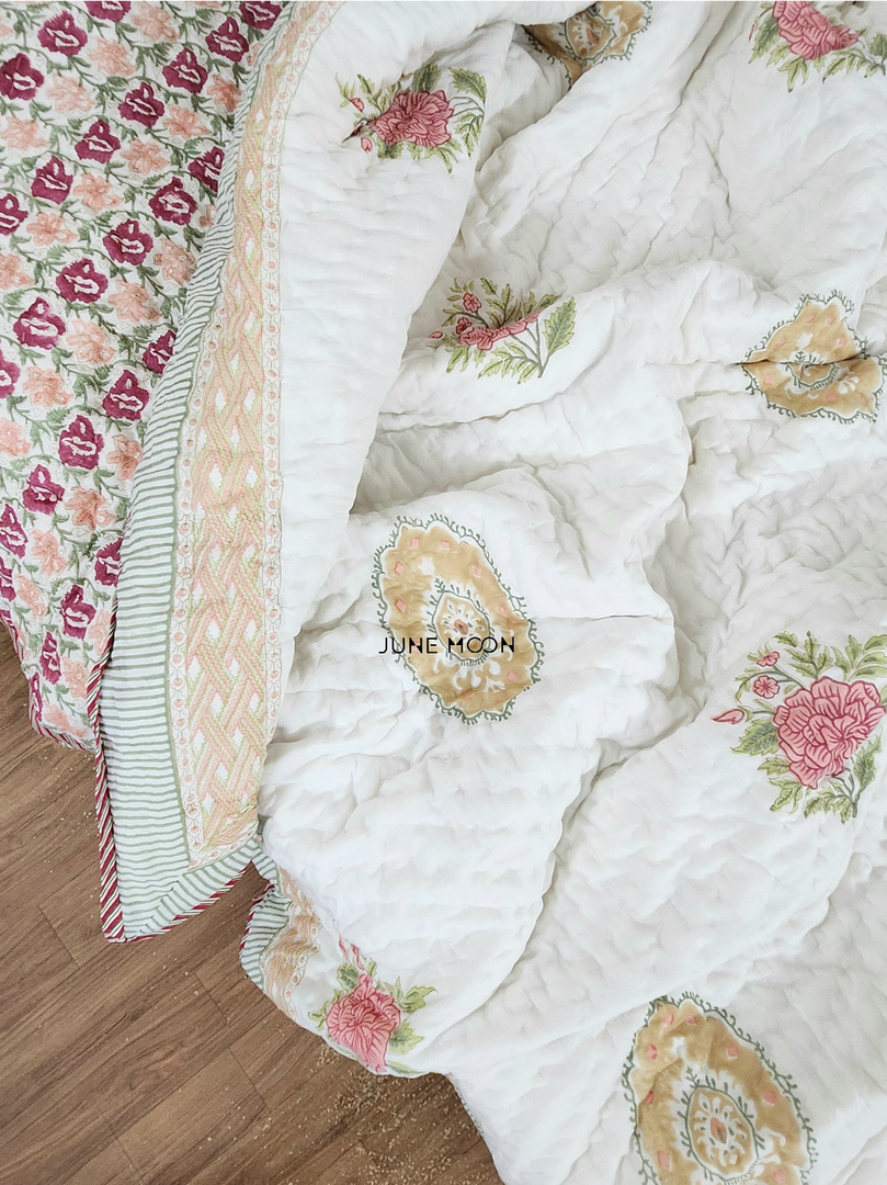 Gulab Mahal - Set of 2 Single Quilts