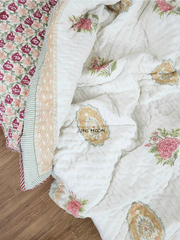 Gulab Mahal - Set of Quilt & Bedsheet