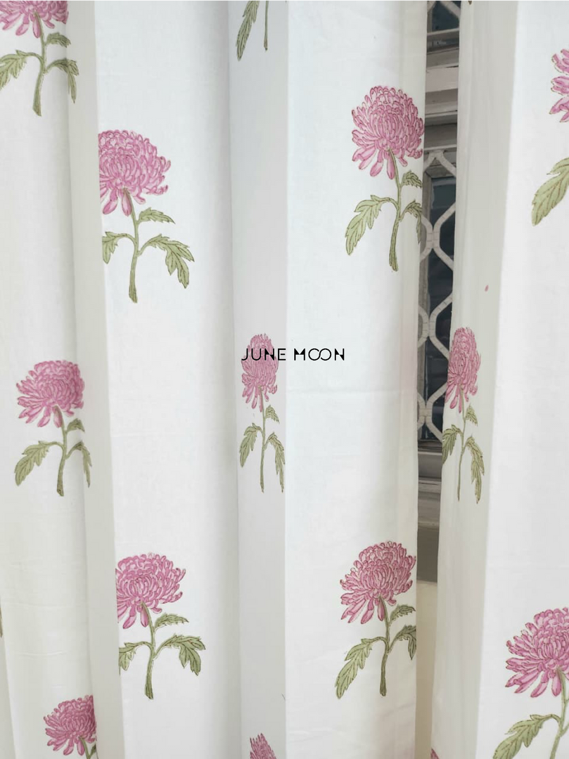 Lady Lilac - Block Printed Curtains