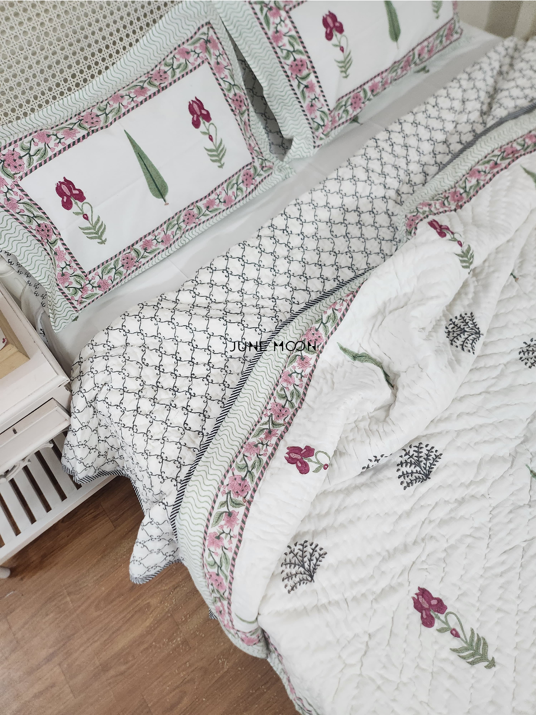 Hued Petals - Set of 2 Single Quilts