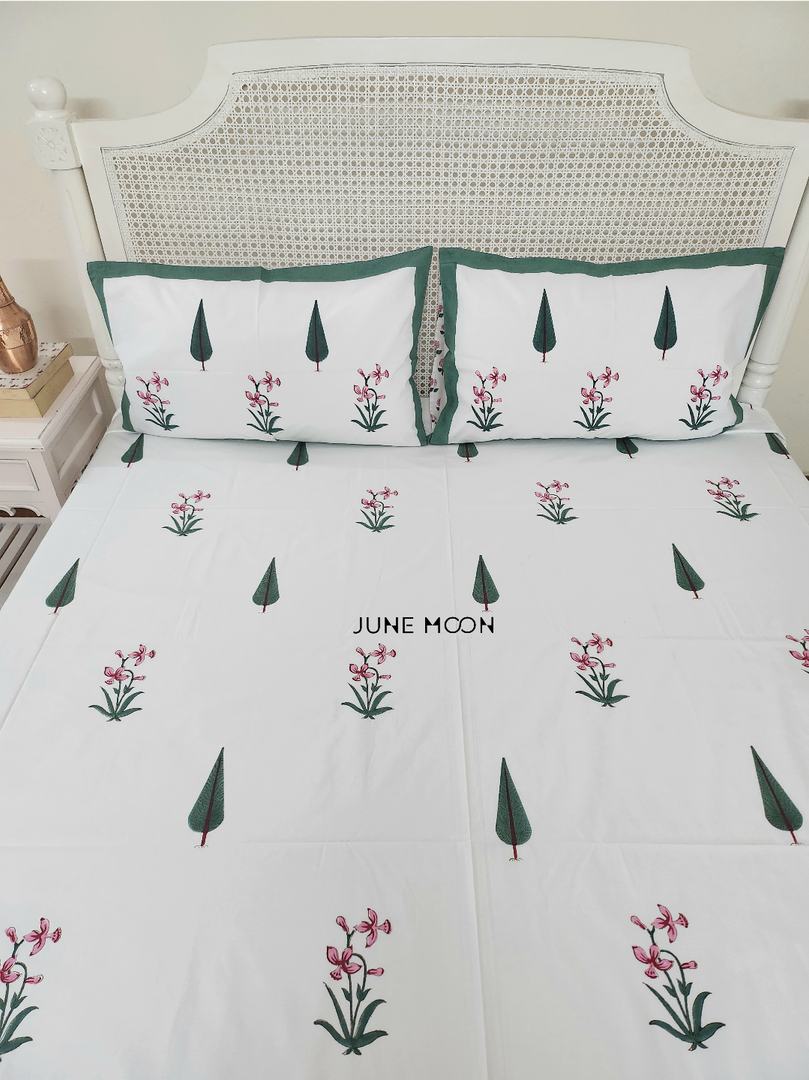 Serene Moments - Block Printed Bedsheet Set