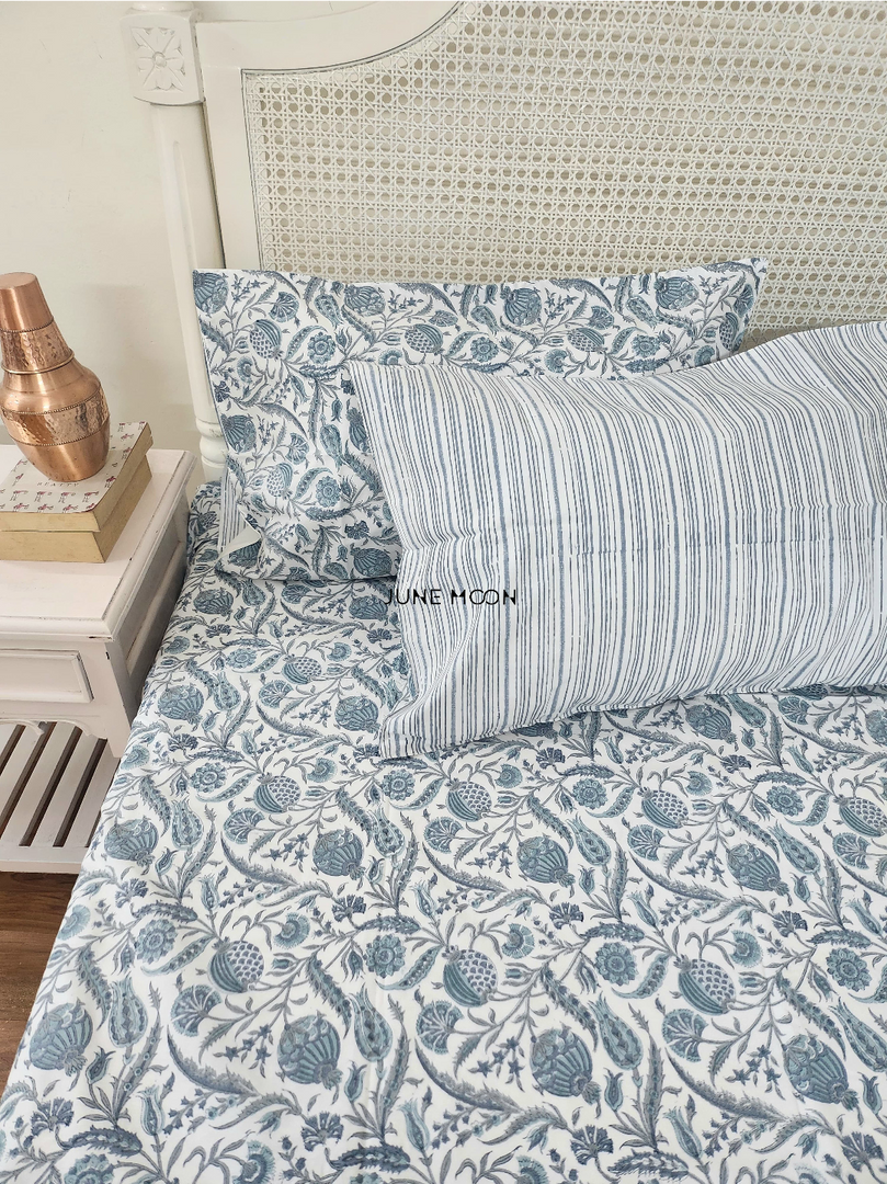 Saira - Block Printed Bedsheet Set