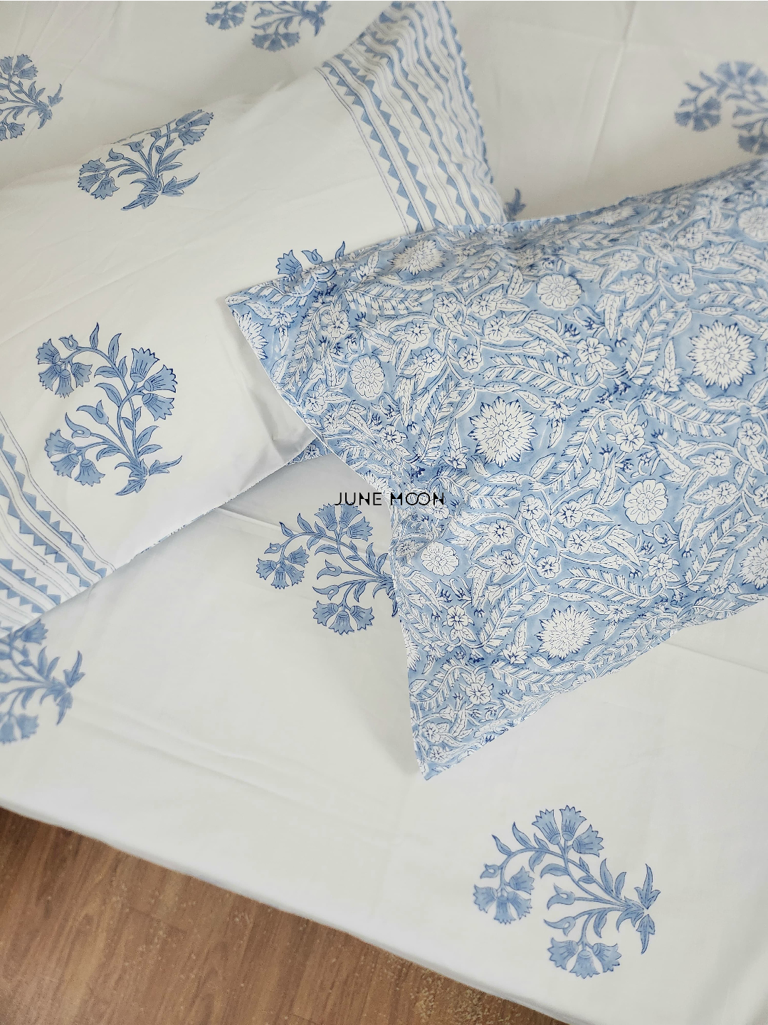 Over The Moon - Block Printed Bedsheet Set