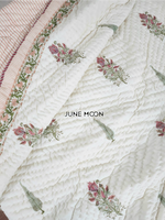 Load image into Gallery viewer, Sweet Escape - Block Printed Muslin Quilt (Off White Base)
