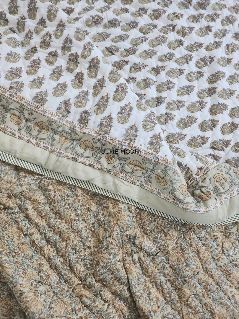 Bhoomi - Block Printed Muslin Quilt