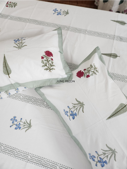 French Garden - Block Printed Bedsheet Set