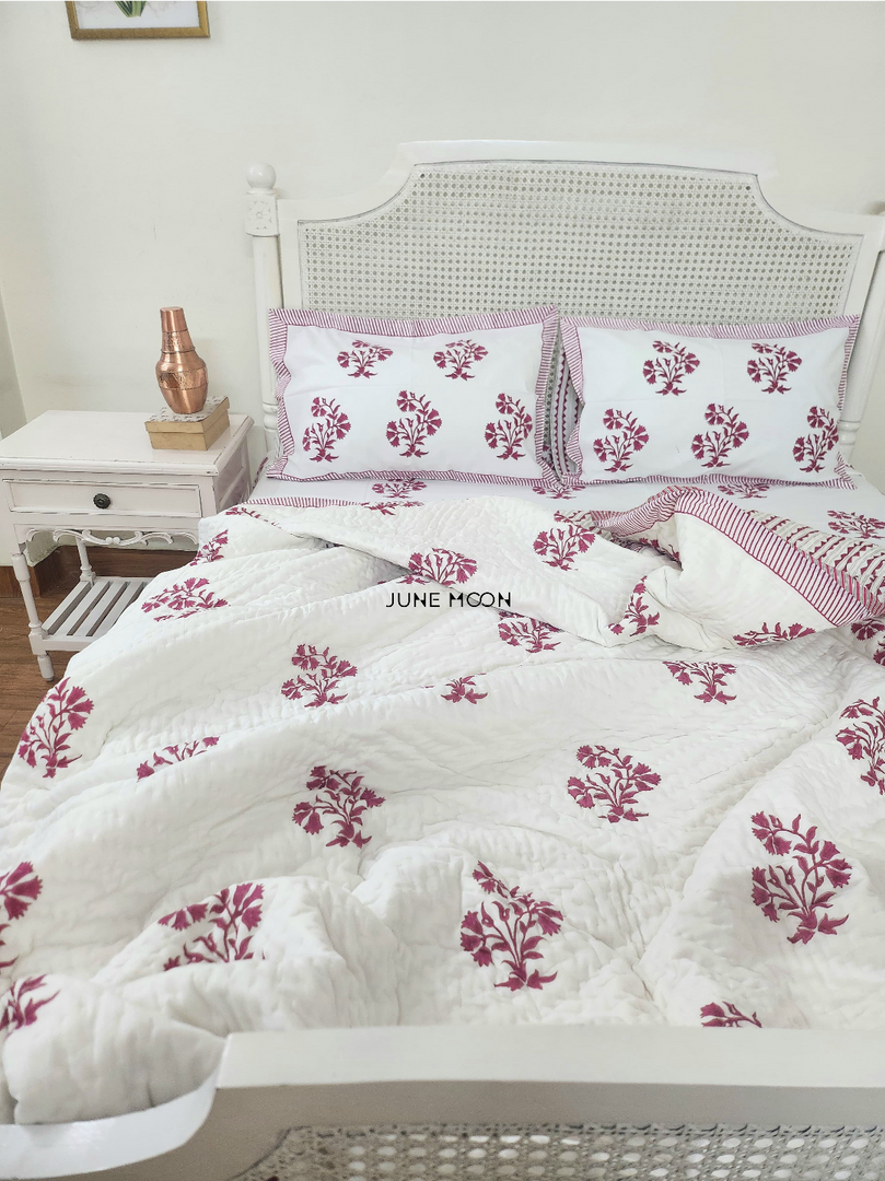 Berry Beautiful - Block Printed Muslin Quilt