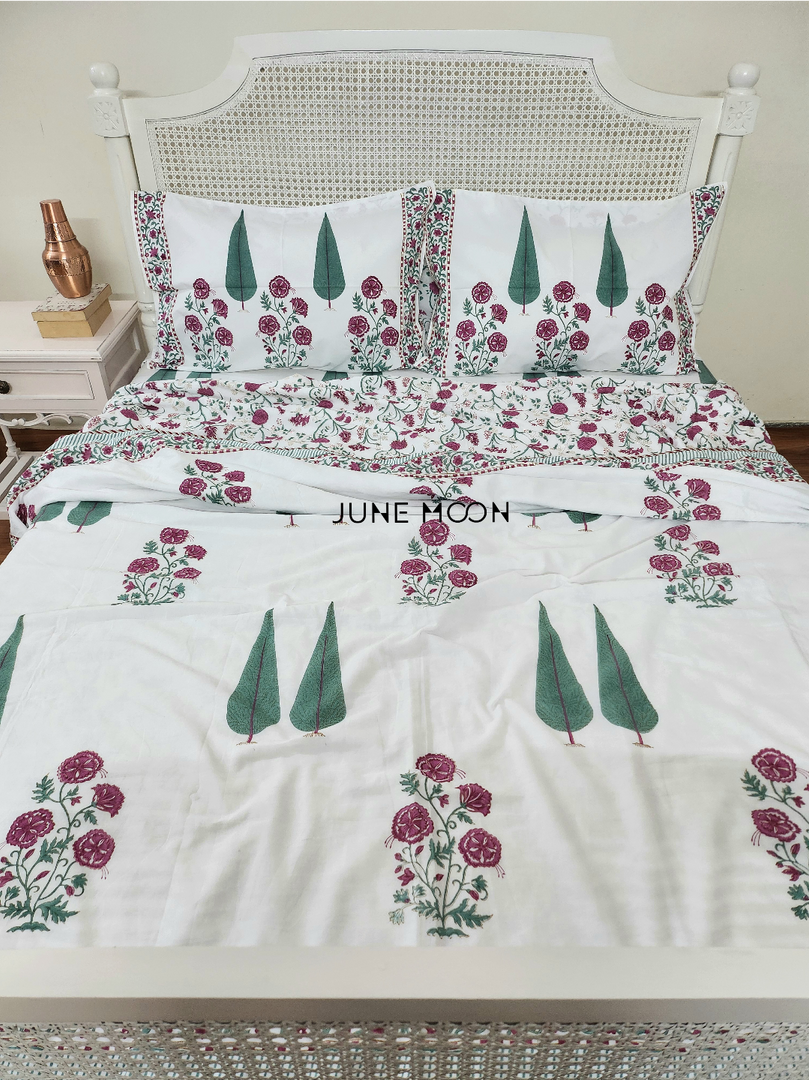 Rose Blush - Block Printed Muslin Dohar