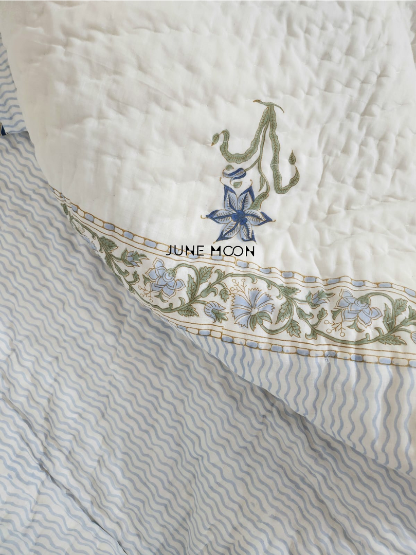 In The Sky - Block Printed Muslin Quilt
