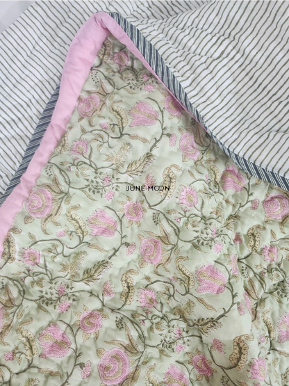 Orchid - Block Printed Muslin Quilt