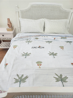 Load image into Gallery viewer, Grass Is Green - Block Printed Muslin Dohar

