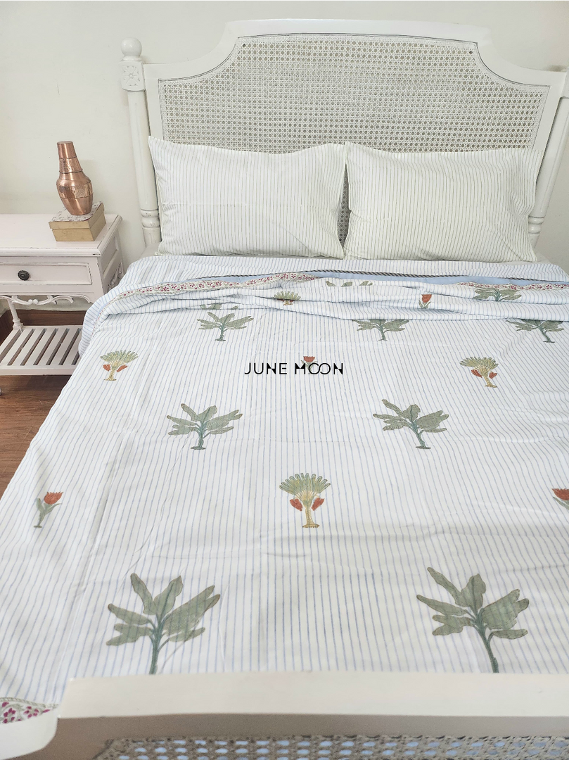 Grass Is Green - Block Printed Muslin Dohar