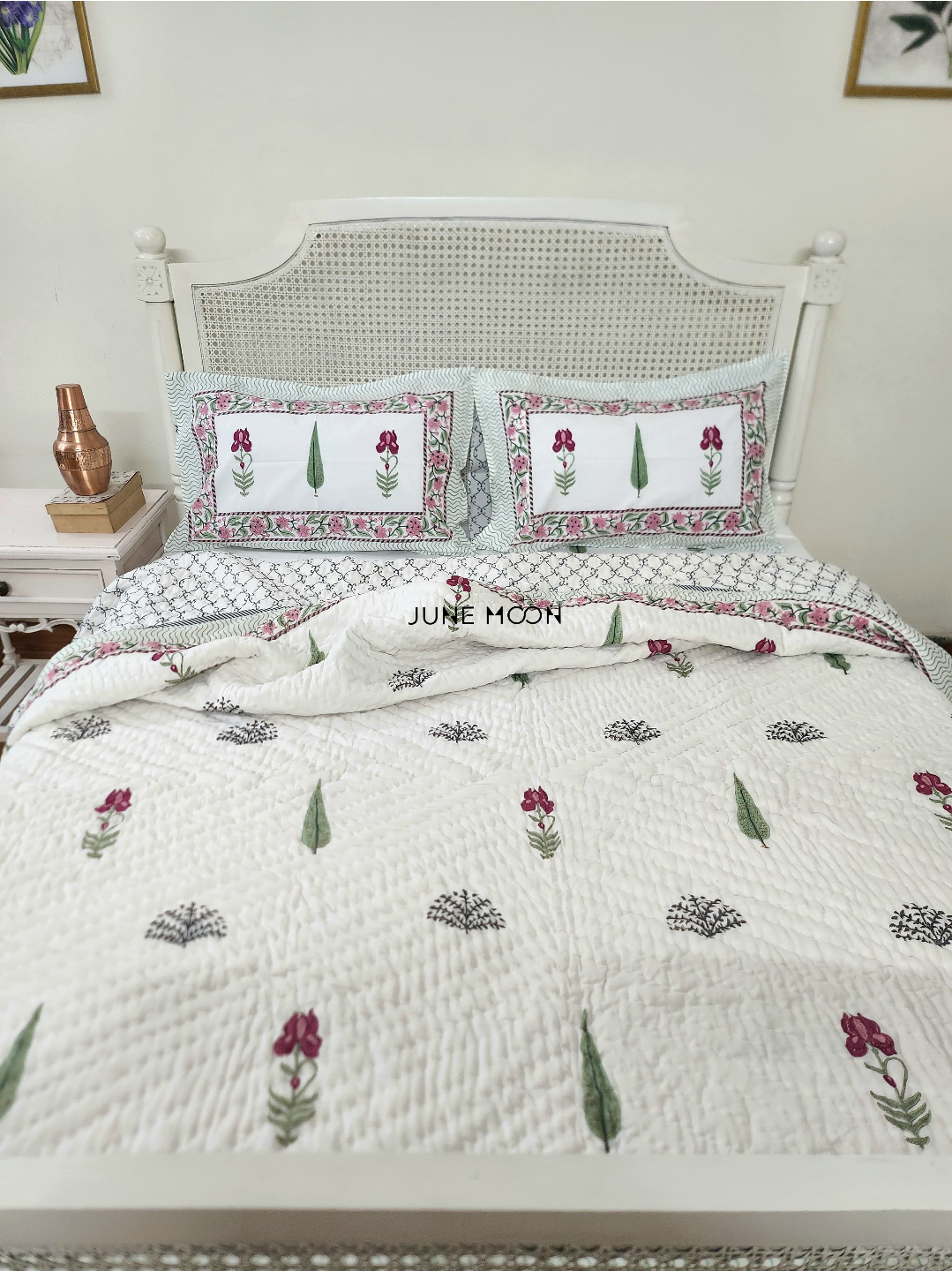 Hued Petals - Set of 2 Single Quilts