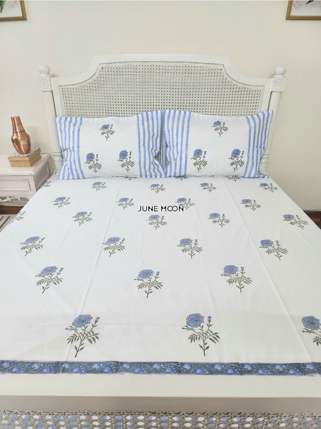 Dutch Evening - Block Printed Bedsheet Set