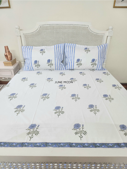 Dutch Evening - Block Printed Bedsheet Set