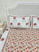 Load image into Gallery viewer, Rustic Garden - Block Printed Bedsheet Set
