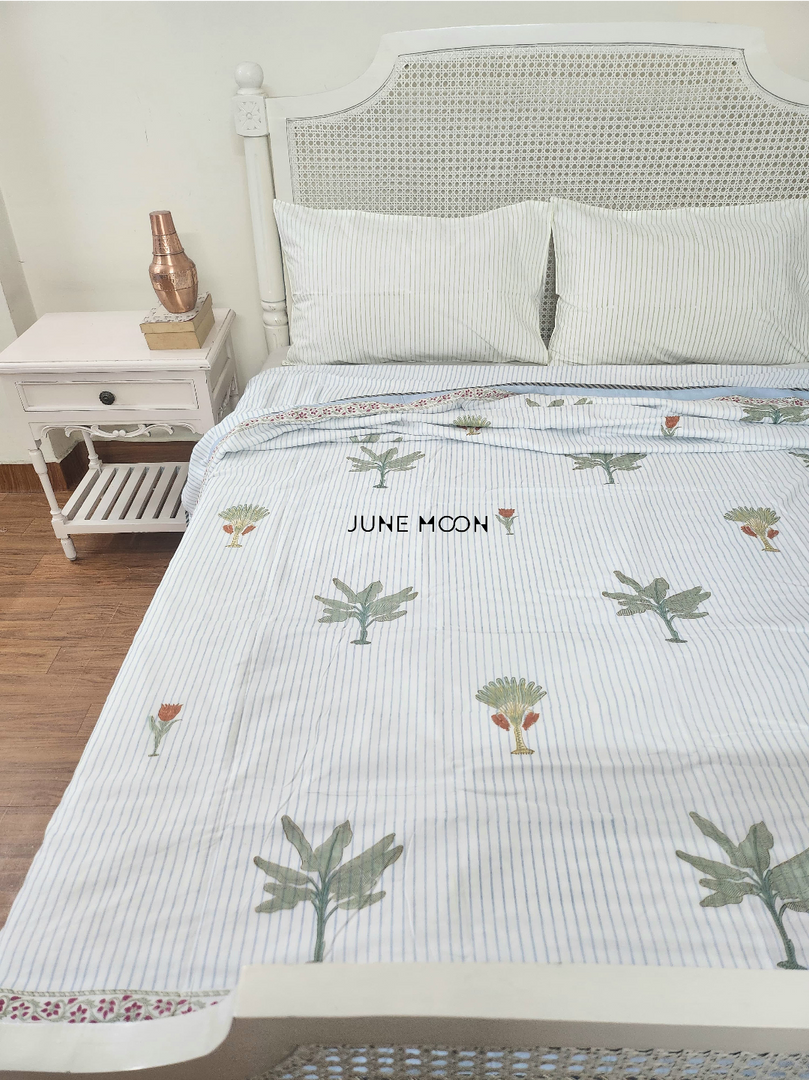 Grass Is Green - Block Printed Muslin Dohar