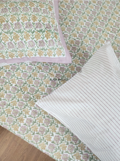 Lavendelle - Block Printed Bedsheet Set
