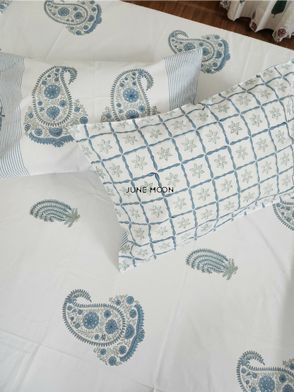 Midnight In Milan - Block Printed Bedsheet Set