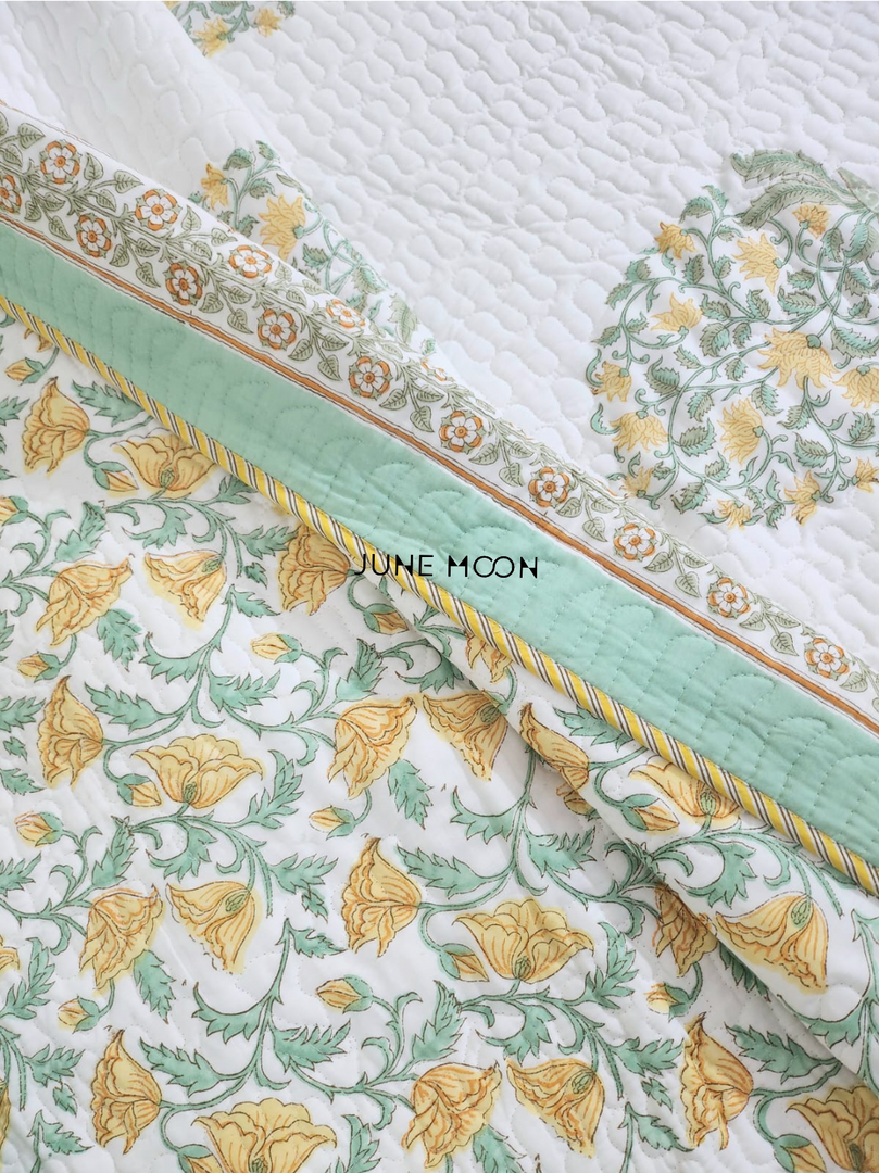 Basket of Gold - Quilted Bedcover Set