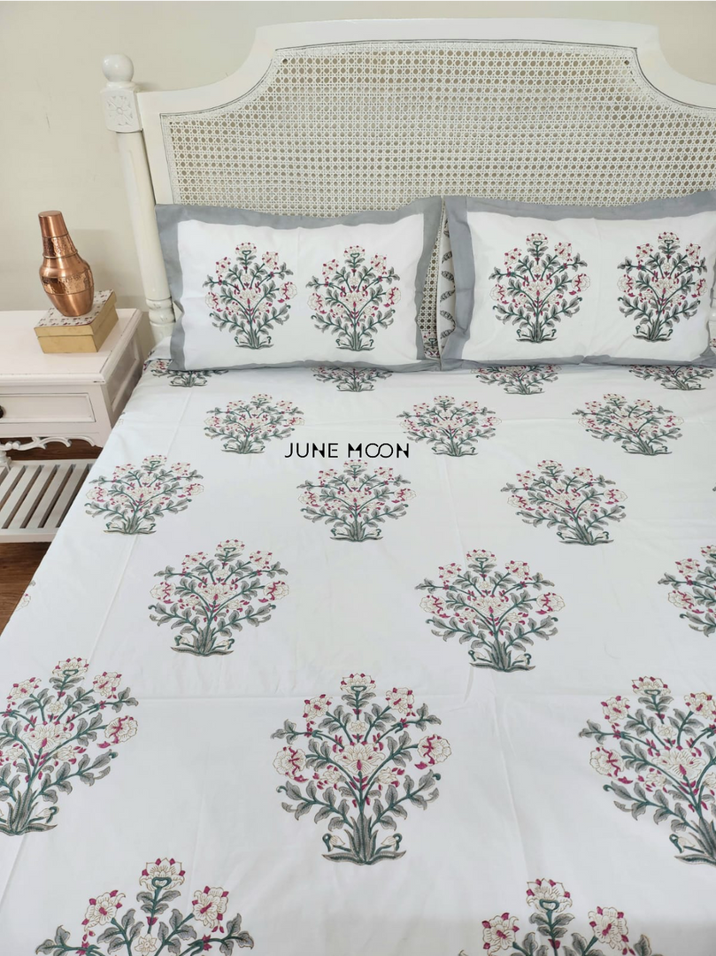 Evening Whisper - Block Printed Bedsheet Set