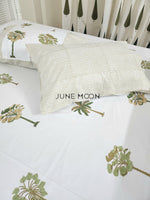 Load image into Gallery viewer, Sultry Greens - Block Printed Bedsheet Set
