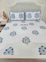 Load image into Gallery viewer, Sky To Earth - Block Printed Bedsheet Set
