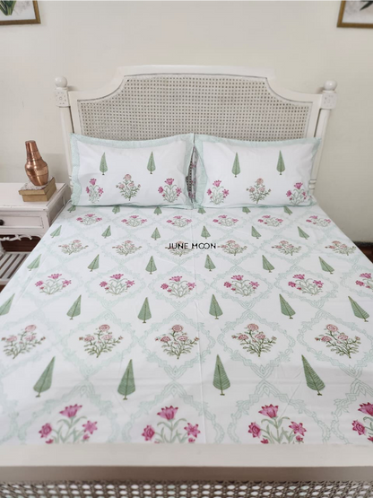 Firdaus - Block Printed Bedsheet Set