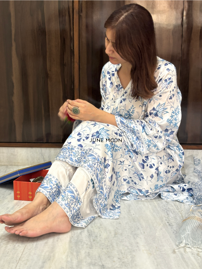 Chaandni - Block Printed Set of Kurta & Pants