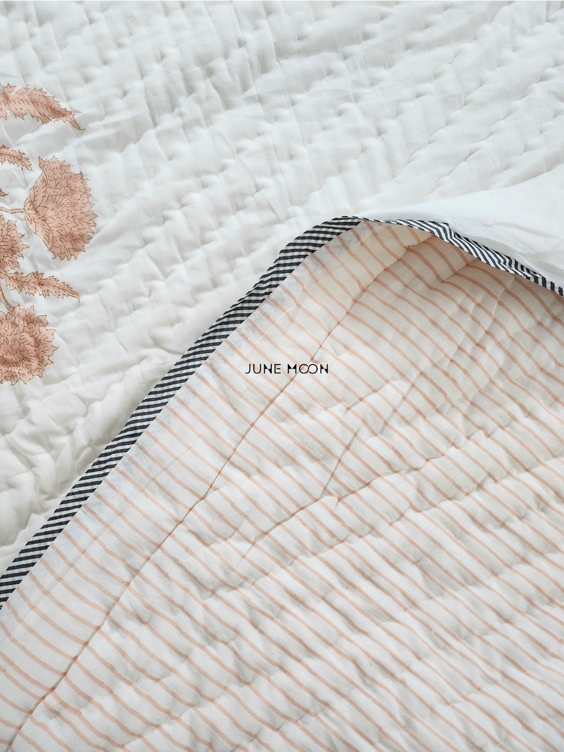 Garden To Earth - Block Printed Muslin Quilt