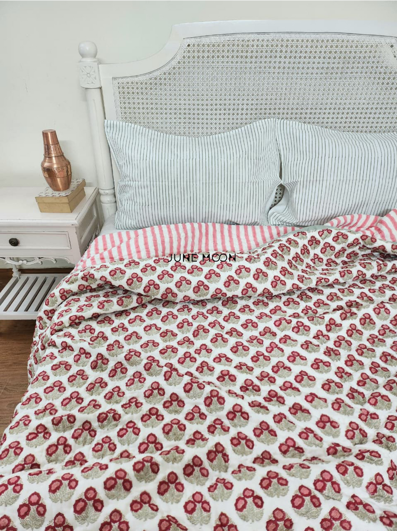 Noor - Block Printed Muslin Quilt