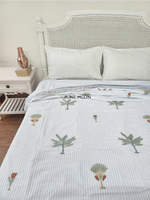 Load image into Gallery viewer, Grass Is Green - Block Printed Muslin Dohar
