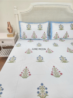 Load image into Gallery viewer, Blossom Terrace - Block Printed Bedsheet Set
