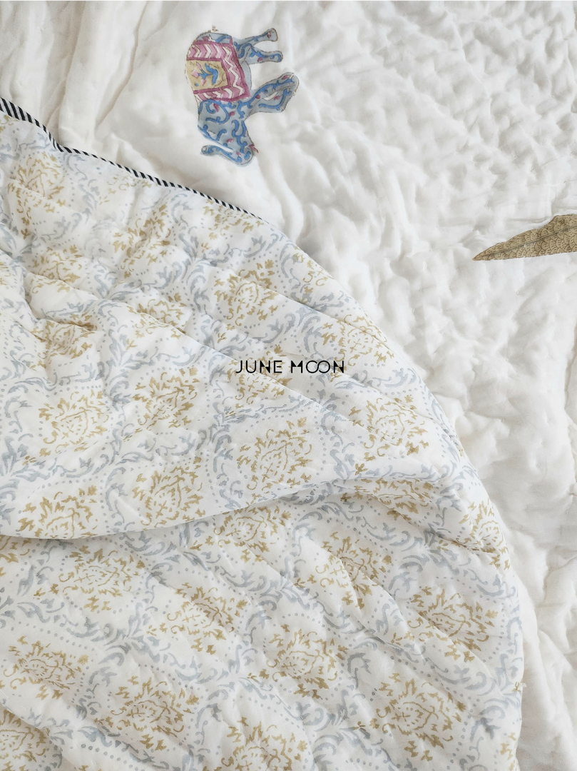 Song of India - Block Printed Muslin Quilt