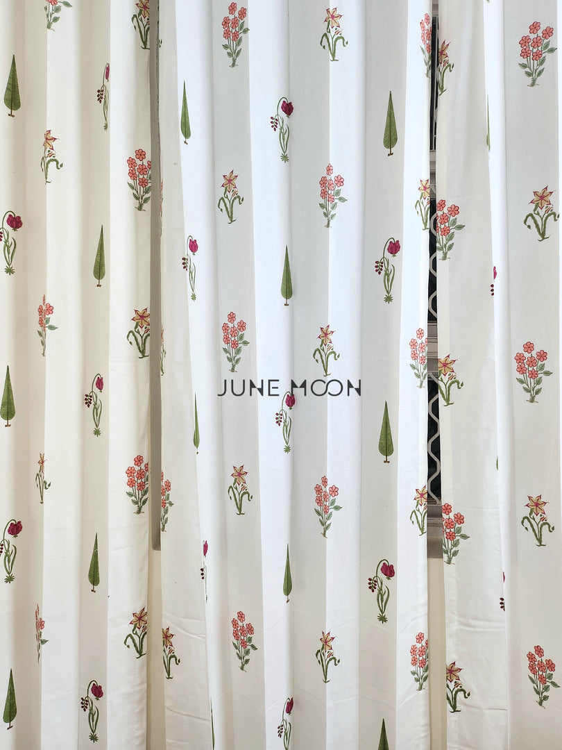 Summer Rouge - Block Printed Curtains