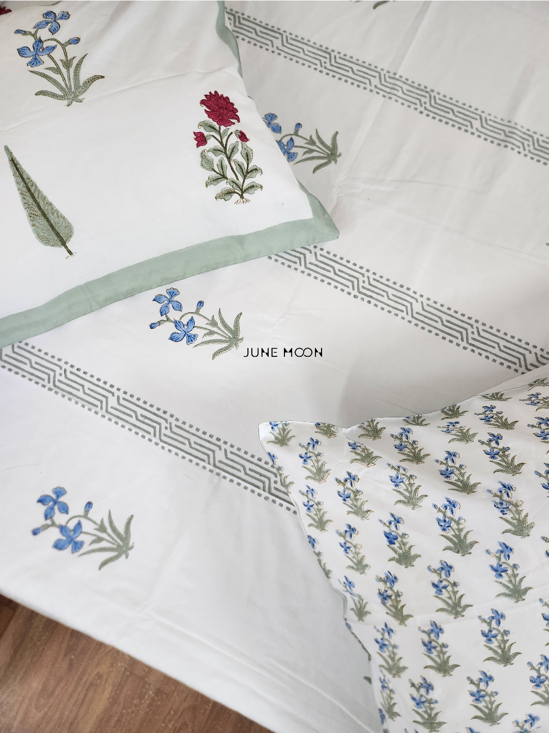 French Garden - Block Printed Bedsheet Set