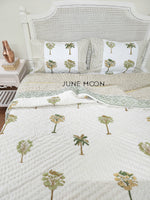 Load image into Gallery viewer, Sultry Greens - Set of Quilt &amp; Bedsheet
