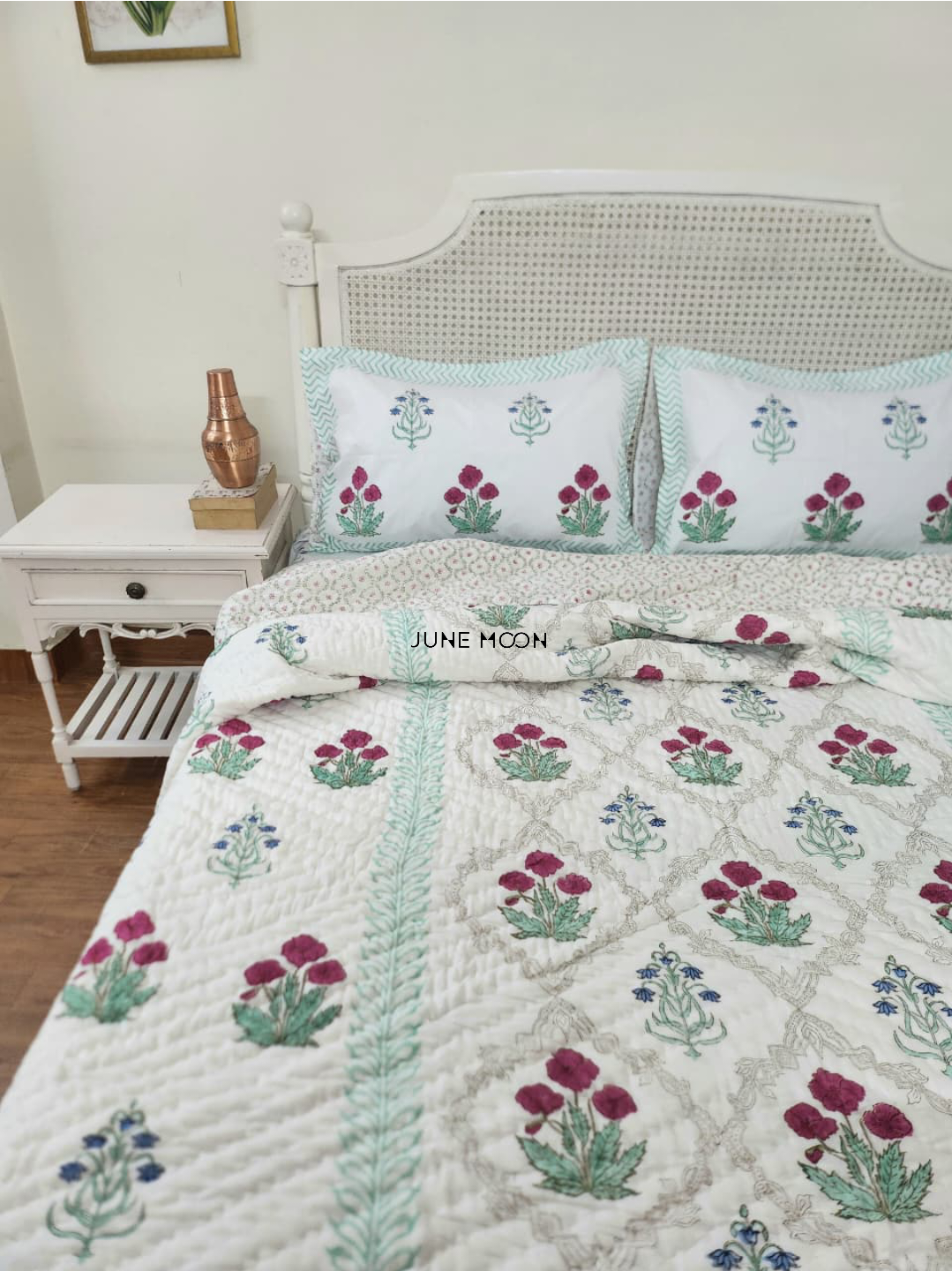 Roseate - Block Printed Muslin Quilt