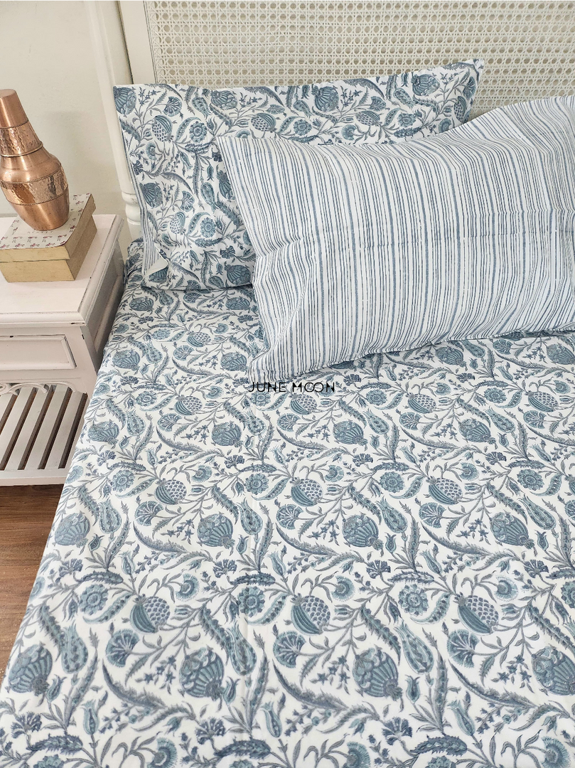 Saira - Block Printed Bedsheet Set