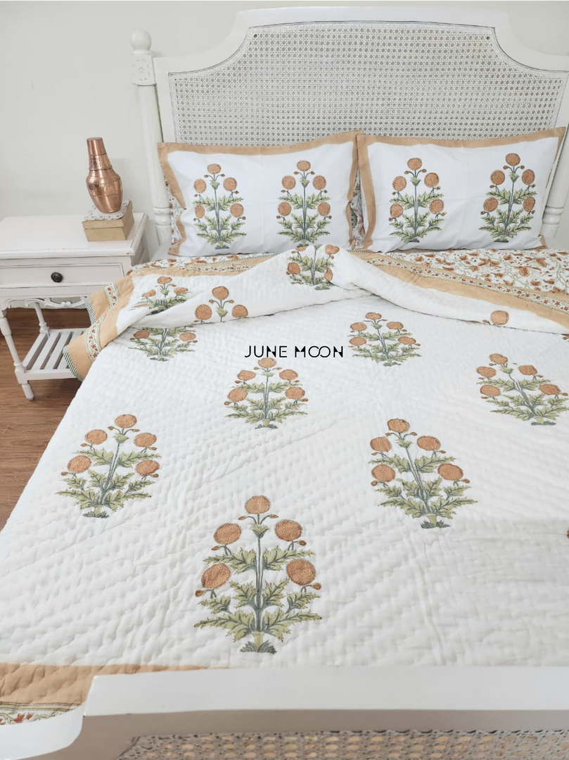 Rhythm of Earth - Block Printed Muslin Quilt
