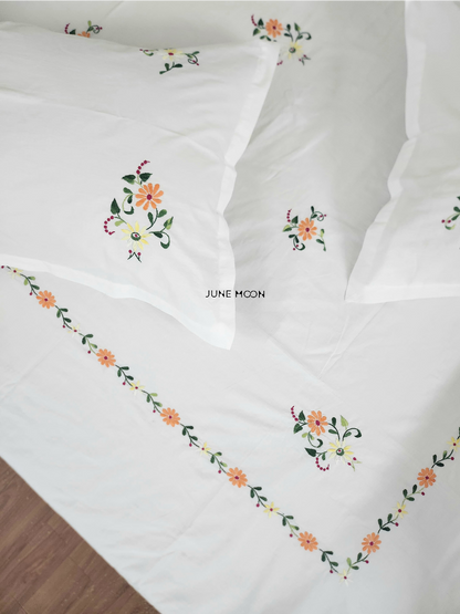 Magnolia - Embroidered Bedsheet Set